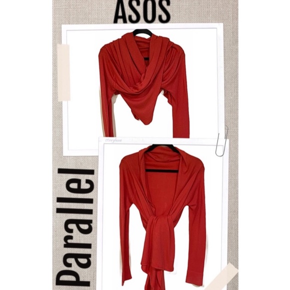 PARALLEL Cardigan Red Stunning Long Sleeve Open Cardigan Size S - Picture 2 of 8